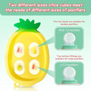 Baby Fruit Food Feeder - Silicone Nibble Tray Combo - Breastmilk Popsicle Mold for Cooling Relief, BPA Free Mesh Feeder for Infant Self Feeding (Robot Pink + Pineapple) by TinyTreasures Baby Boutique