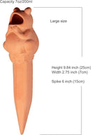 Terracotta Plant Self Watering Spikes - Set of 3 Terracotta Self Watering Bulbs, Self Watering Stakes, Self Watering Globes for Pot Plants (Frogs Plain, Large) by GreenHaven Gardens