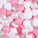 GOGOSO Pink Ball Pit Balls with Star Bals Heart Balls 100 - Crushproof Plasticballs for Babies Toddlers Kids Children for 1 2 3 4 5 Years Old,5 Colors,2.15inches by TinyTreasures Baby Boutique