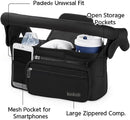 Universal Stroller Organizer with Insulated Cup Holder, Detachable Phone Bag, Shoulder Strap – Fits All Stroller Types, Keeps Drinks Hot/Cold (Black) by TinyTreasures Baby Boutique