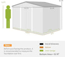 Outsunny 9' x 6' Outdoor Storage Shed, Garden Tool Metal Shed with Foundation Kit, Double Lockable Door, Air Vents and Sloping Roof, for Backyard, Patio, Lawn, Light Brown by GreenHaven Gardens