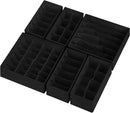 6 Pack Sock Underwear Drawer Organizer Dividers, 58 Cell Foldable Fabric Dresser Closet Organizers and Storage Bins for Clothing, Baby Clothes, Bra, Panty, Scarf, Ties (Black) by CozyNest Decor