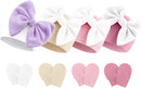 BQUBO Newborn Baby Hats Mittens Set Hospital Hat Beanie Infant Bow Hats Baby Gloves No Scratch Mittens for 0-6 Months by TinyTreasures Baby Boutique