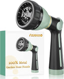 FANHAO Garden Hose Nozzle Heavy Duty, 100% Metal Water Hose Nozzle Sprayer with 8 Spray Patterns, High Pressure Sprayer Nozzle with Thumb Control, On Off Valve for Garden Watering, Car & Pet Washing by GreenHaven Gardens