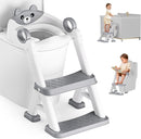 Potty Training Seat, Toddler Toilet Seat With Steps, 2 In 1 Toddler Potty Training Toilet With Splash Guard, Anti-Slip Step Stool Soft Mat, Adjust High Potty Seats For Toddlers Kids Boys Girls by TinyTreasures Baby Boutique