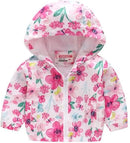 TUIJI Toddler Boys Girls Cartoon Print Zip Jacket Hooded Trench Lightweight Kids Coats Windbreaker Outdoor Cute Dust Coats by TinyTreasures Baby Boutique