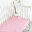 Girl Crib Sheets 4-Pack, Fitted Sheets 52'' x 28'' for Standard & Toddler Mattress, Soft Breathable Material, Neutral & Pink by TinyTreasures Baby Boutique