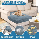H.VERSAILTEX Velvet Stretch Individual Chaise Cover Sectional Couch Covers for L Shaped Sofa Both Left/Right Furniture Protector Seat Cushion Sofa Cover (1 Piece Chaise Cover, Stone Blue) by CozyNest Decor
