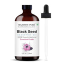 Majestic Pure Black Seed Essential Oil with Glass Dropper - Huge 4 Fl Oz - 100% Pure and Natural Black Pepper Oil - Premium Grade Essential Oils for Diffuser, Aromatherapy, Soap and Candle Making by CozyNest Decor
