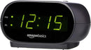 Amazon Basics Small Digital Oval Alarm Clock With LED Display, Nightlight & Battery Backup, Black, 4.5 x 3.5 x 2.4 Inches by CozyNest Decor