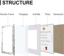 Vittanly 8.5x11 Picture Frames Set of 9, Shatter Resistant Plexiglass, Display 6x8 Pictures with Mat or 8.5x11 without Mat, Photo Frames for Wall or Tabletop, Engineered Wood, Distressed White by CozyNest Decor