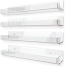 4 Pack 15 Inch Clear Acrylic Shelves, Clear Kids Floating Bookshelf for Kids Room, Modern Nail Polish Rack Sunglasses Essential Oil Picture Ledge Display Toy Storage Wall Shelf by TinyTreasures Baby Boutique