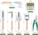 9-Piece Premium Gardening Tool Set for Women - Heavy Duty Stainless Steel Rust-Proof Tools with Fashion Storage Tote | Perfect Gardening Gifts for Mom, Mother's Day, Birthday & Outdoor (Green) by GreenHaven Gardens