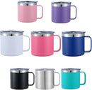 Personalized Mug Cup with Handle 12/14oz Custom Stainless Steel Mugs Customized Name Coffee Tumbler for Women Men Student Family Office Gifts, Text by TinyTreasures Baby Boutique