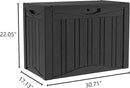 50 Gallon Outdoor Storage Box Waterproof Lockable Resin Deck Box Large, Patio Storage Bin for Pool Accessories Cushion Furniture, Garden Tools, UV-Resistant Outside Delivery Black by CozyNest Decor