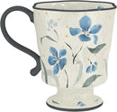 360ml -12.17oz Painted Forget-Me-Not Floral Ceramic Mug - Cute Coffee Cup for Latte, Espresso - Gift for Women, Dishwasher Safe by CozyNest Decor