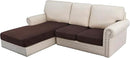 H.VERSAILTEX Velvet Stretch Sectional Couch Covers - 3 Piece L Shape Separate Cushion Set for Large 2 Seater + 1 Chaise, Brown Striped by CozyNest Decor