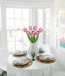 Artificial Tulips Flowers – 24" Long Stem Faux Tulips, 7PCS Real Touch Fake Pink Tulip for Vase, Farmhouse, Kitchen, Spring & Wedding Home Decor by CozyNest Decor