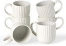 famiware Coffee Mugs Set of 6, Starlight 11 oz Mug Cup Set with Handle for Coffee, Tea, Cocoa, Milk - Ceramic Stoneware Mug Set, Matte White by CozyNest Decor