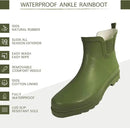 NORTY - Womens Ankle Rain Boots - Ladies Waterproof Winter Spring Garden Boot runs ½ size large by GreenHaven Gardens