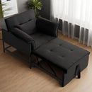 Pull Out Sofa Bed, Convertible Sleeper Chair Bed with Lumbar Pillow, 3-in-1 Sofa Chair with 3 Adjustable Backrest, Armchair Sleeper Small Couch for Small Spaces Living Room Black by CozyNest Decor