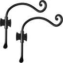 RTZEN Plant Hangers Outdoor or Indoor - Wrought Iron Metal Hanger Indoor Hook - Heavy Duty Wall Bracket Hooks for Hanging Plants Baskets Lanterns Wind Chimes - 2 Pack (Black Axe-Shape Hooks) by GreenHaven Gardens