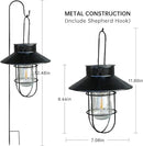 2 Pack Solar Lanterns ,Outdoor Waterproof Solar Lamp with Shepherd Hook, Metal Edison Bulb Lights Gifts for Gifts for Women/Mom Garden Outdoor Pathway Decor (Black) by GreenHaven Gardens