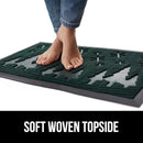 GORILLA GRIP 100% Waterproof All-Season WeatherMax Doormat 35x23, US Designed Natural Rubber, Stain and Fade Resistant, Low Profile Indoor Outdoor Door Mats, Easy Clean Patio Mat, Green Snowscape by CozyNest Decor