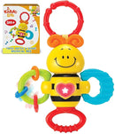 KiddoLab Twist & Rattle Musical Bee Light-Up Toy and Teething Ring for Toddlers - Sensory Chew and Fine Motor Skills Toy for Newborn - Baby Rattle and Teething Toys for 3+ Months Babies by TinyTreasures Baby Boutique