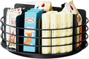 Snack Organizer - Versatile Snack Storage, Lazy Susan with Convenient Grab-and-Go Design, Metal Snack Holder for Home, Office, Breakroom, 10.85" L x 10.85" W x 5" H (Matte Black) by CozyNest Decor
