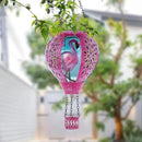Starsoul Pink Hot Air Balloon Solar Lantern Flamingo Metal & Glass Solar Hot Air Balloon Hanging Garden Light Waterproof Outdoor Lantern for Patio Yard Party Decor by GreenHaven Gardens