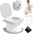 2025 Upgraded Portable Potty Training, Travel Potty for Toddler, portable toilet for kids Foldable, Apply to Seat Emergency Toilet for Camping, Outdoor,Car, Indoor(white Gray) by TinyTreasures Baby Boutique