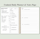 Daily Planner Undated - A5 To Do List Notebook Hourly Schedules, Spiral Appointment Planner for Women and Men, PVC Hardcover, Inner Pocket, Elastic Closure, 5.8" x 8.3", Green by TinyTreasures Baby Boutique