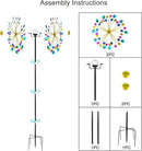Solar Wind Spinners for Yard and Garden- 58.2 Inch Metal Wind Sculptures Outdoor Clearance Kinetic Windmills with Multi Color Led Glass Ball (Polka Dots) by GreenHaven Gardens