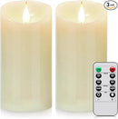 Tappovaly Flameless Flickering Battery Operated Candles 2pack Real Wax Pillar LED Candles with 10-Key Remote Control and 24 Hours Timer for Wedding, Party, Home Decoration (Ivory) by GreenHaven Gardens
