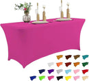 IVAPUPU 6FT Table Cloth for Rectangular Fitted Events Stretch Fuchsia Table Covers Washable Cover Spandex Tablecloth Protector for Party, Wedding, Cocktail, Banquet, Festival by CozyNest Decor