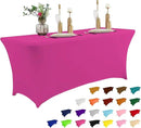 IVAPUPU 8FT Table Cloth for Rectangular Fitted Events Stretch Fuchsia Table Covers Washable Cover Spandex Tablecloth Protector for Party, Wedding, Cocktail, Banquet, Festival by CozyNest Decor