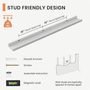 Solid Ash Wood Picture Ledge Shelf, Wood Floating Shelves Set of 2, 48 Inch Long Large Photo Ledge Shelves, Nursery Book Shelves Wall Mounted for Living Room Kids' Bedroom Decor, White by TinyTreasures Baby Boutique