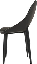 LeisureMod Amalfi Upholstered Fabric Dining Chair – Modern Side Chair with Iron Legs, Mid-Century Accent Chair for Dining Room or Kitchen by CozyNest Decor