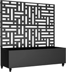 Casaphoria Metal Raised Garden Bed with Trellis and Wheels, 47"x47"x16" Planter Box for Climbing Plants, Vegetables & Vines, Features Drainage Holes and Privacy Screen (Black-Helen) by GreenHaven Gardens