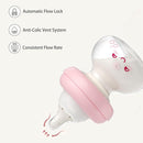 YOHKOH Newborn Glass Baby Bottles with Slow Flow Nipple for 0+ Months, Wide Neck Feeding Bottle, 2.7oz/80ml (Red, 2.7oz (Pack of 2)) by TinyTreasures Baby Boutique
