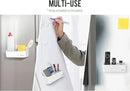 loukin Magnetic and Adhesive Marker Holder, Dry Erase Accessory Tray, Magnetic Storage Organizer for Whiteboard, Glass or Refrigerators 2 Pack(White) by CozyNest Decor