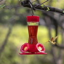 Nature's Rhythm Bird Feeder 4 bee Guard Plastic Feeding Port 8oz Glass Pinch Waist Hummingbird Feeder,1pcs by GreenHaven Gardens