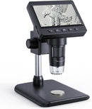 Digital Microscope, Coin Microscope with Light Adjustable Brightness 4.3" HD LCD Screen, 1000X Zoom PC View, Compatible with MacOS & Windows - Black by TinyTreasures Baby Boutique