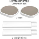Expansion Pack - Greige - 2 Straight Tracks and 2 Trays. Does not Work Without the Lazy Susan Revolution Full Set (Sold Separately). by CozyNest Decor