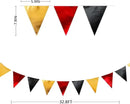 Red Black Gold Party Decorations Metallic Fabric Triangle Pennant Banner Flag Bunting Garland for Graduation Birthday Anniversary Pirate Poker Casino Las Vegas Christmas Holiday Party Supplies by GreenHaven Gardens