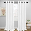 Easy-Going Blackout Curtains for Bedroom, Solid Thermal Insulated Grommet and Noise Reduction Window Drapes, Room Darkening Curtains for Living Room, 2 Panels (52x108 in,White) by CozyNest Decor
