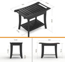 Zhuoyue Bamboo Shower Stool Bench Waterproof with Storage Shelf for Shaving Legs or Spa Bath Seat in Bathroom & Inside Shower for Adults Seniors Elderly (24 x 13.4 x 18.5 inches+Black) by TinyTreasures Baby Boutique