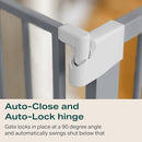 Cumbor 29.7"-51.5" Extra Wide Baby Gate for Stairs, Mom's Choice Awards Winner-Dog Gates for Doorways, Pressure Mounted Walk Through Pet Gate Indoor, Safety Auto-Close Child Gate for Kids, Gray by TinyTreasures Baby Boutique