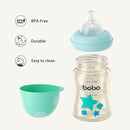 YOHKOH PPSU Baby Bottle Wide Neck, Newborn Anti-Colic Baby Bottle with Natural Response Nipple, Streamlined Body, Easy to Clean (5.4oz (Pack of 2), Blue) by TinyTreasures Baby Boutique